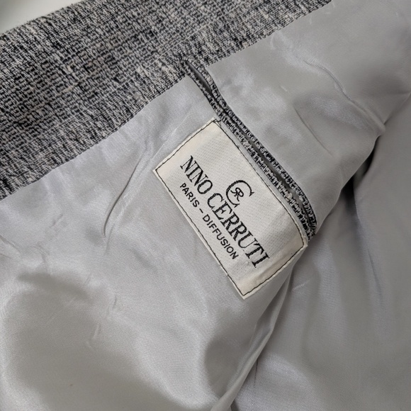 90's Tweed Blazer Oversized Structured Tailored Collar Boxy Vintage Lined - Picture 10 of 12